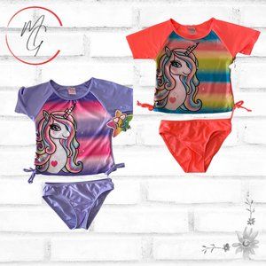 Real Love Girls Unicorn Print 2 Pc Tankini Swimsui